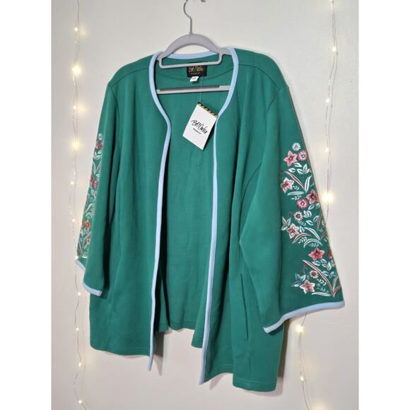NEW WITH TAGS BOB MACKIE Wearable Art Cardigan Size 2X Green - Picture 4 of 13